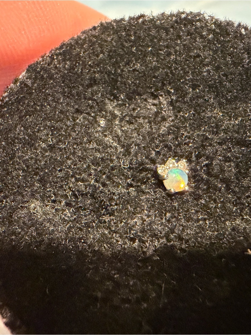 14k white gold opal and diamond - Modern Mood Leia - Picture 2 of 5
